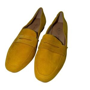 Yellow Suede Loafers Antonio Melani Women's Size 6.5 Bright Statement Shoe NWOT
